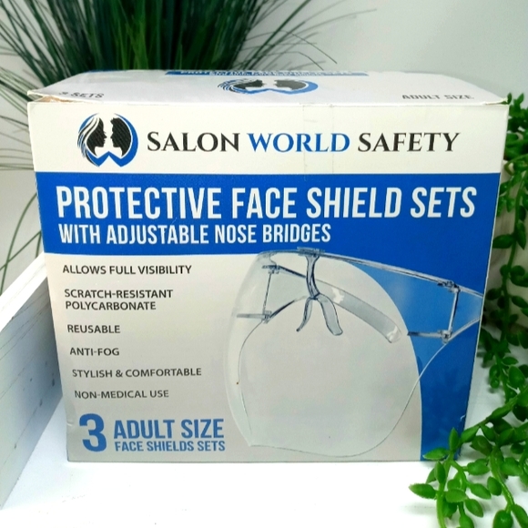 NIB 3 Adult Size Protective Face Shield - Picture 2 of 4